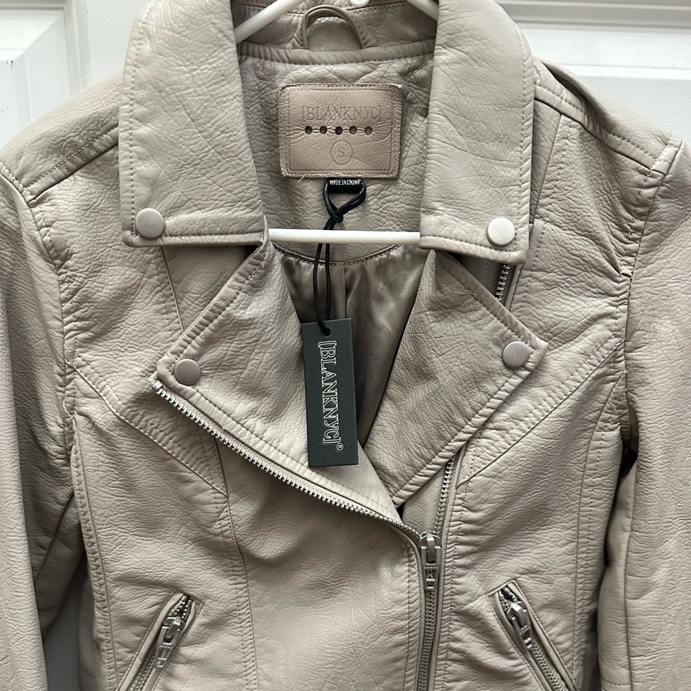 Light tan leather jacket